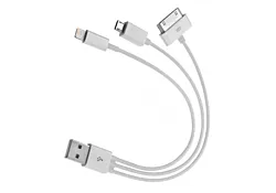 Horizons Kabl USB 2.0 na microUSB + lightining 3 u 1 - Beli