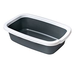 PetMax Pravougaoni toalet za mačke Sivi 58 cm x 38.5 cm x 16 cm