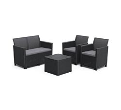 Keter Baštenska garnitura Claire 2 seater sa box stolom - Grafit CU 253084