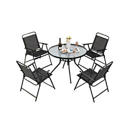 Lemon Set baštenski sto i sklopive stolice 24-SA0124C - Crni