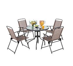 Lemon Planet Set baštenski sto i sklopive stolice 24-SA0125K - Kapućino