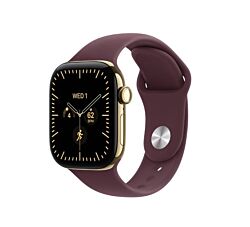 Apple Watch S12 Cellular 42 mm Radiant Gold Titanium Case with Burgundy Sport Band - S/M