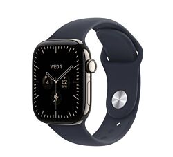 Apple Watch S12 Cellular 46 mm Natural Titanium Case with Navy Blue Sport Band - M/L